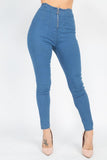 Zip Up High Waist Denim Jeans - MiaStylez