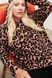 Leopard Print Hoodie Top - MiaStylez
