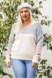 Twisted Back Color Block Sweater - MiaStylez