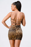 Leopard Satin Mini Dress