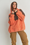 Two-toned Cozy Hooded Sweater