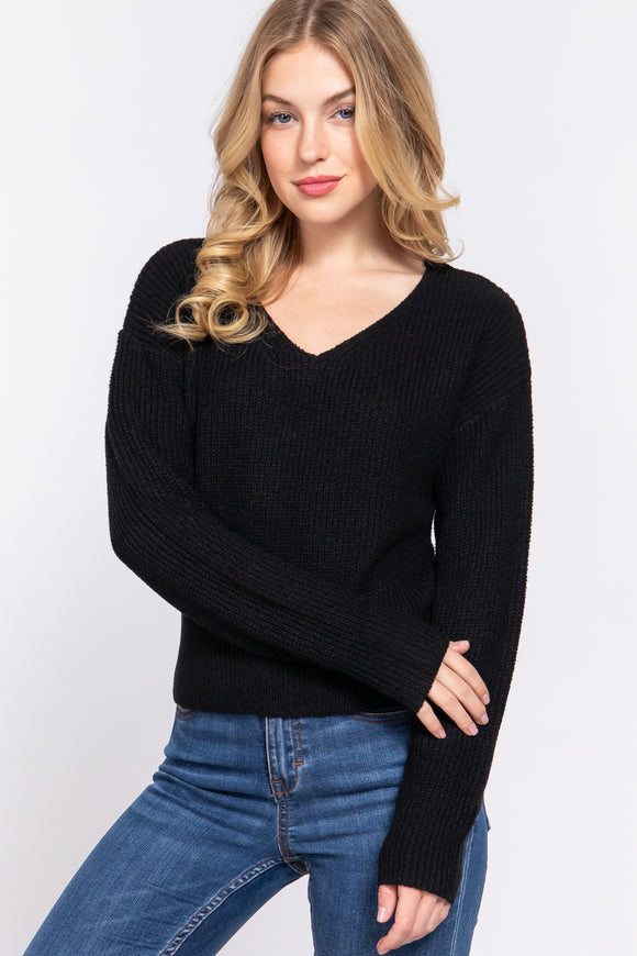 Strappy Open Back Sweater