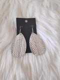 Silver Herringbone leather earrings - MiaStylez